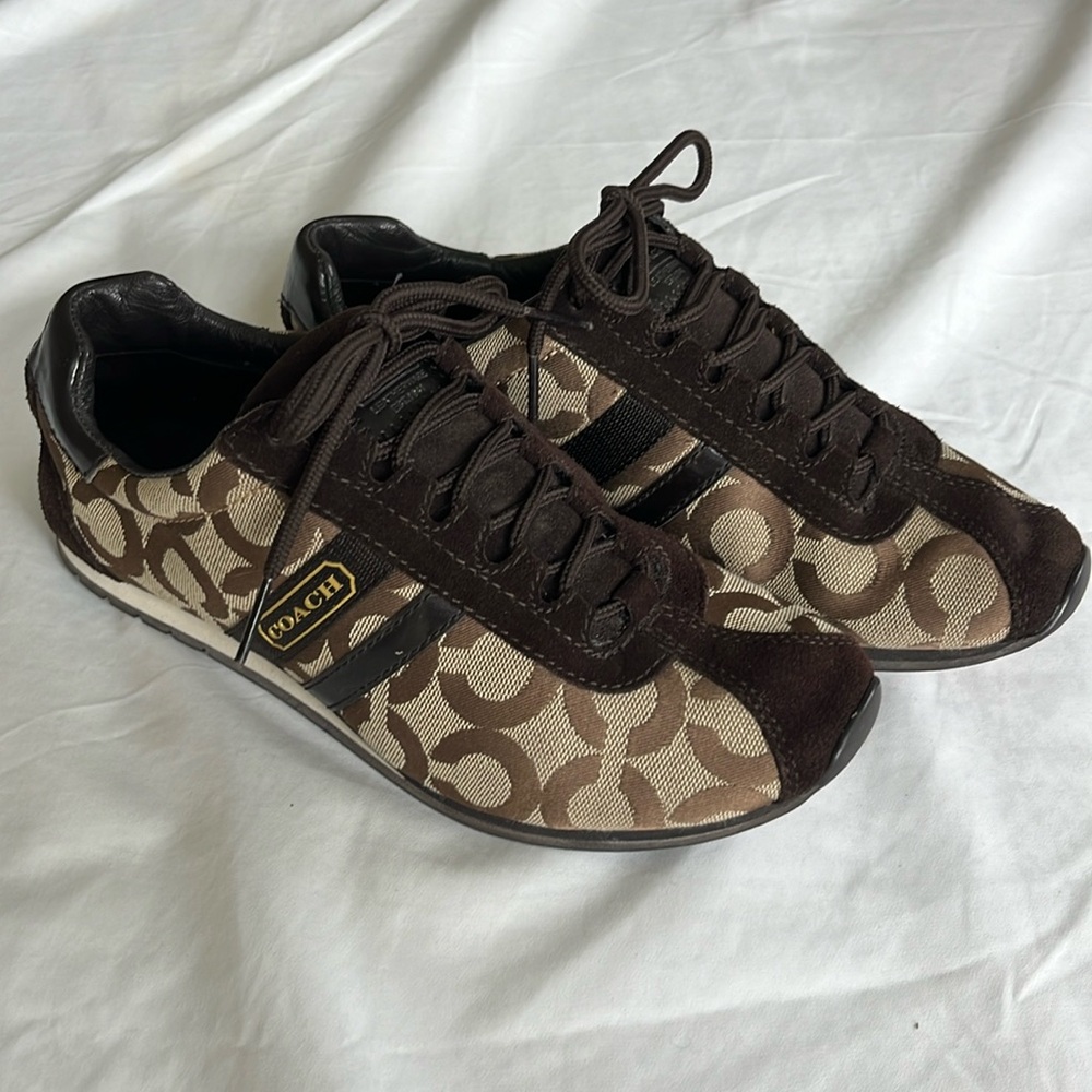 Coach Signature Kathleen Monogram Suede Sneakers - Gem